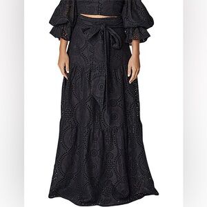 Asilio Linen Broderie Black Skirt & Crop Top Set Size AU‎ 10 / US 6 NWT